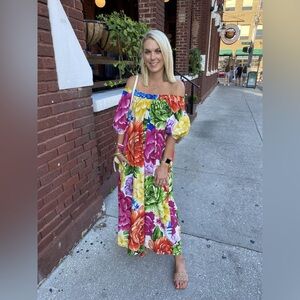 FARM RIO Rainbow Chita Midi Dress